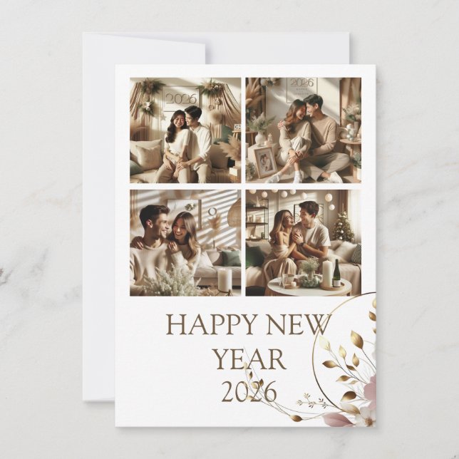New Year Celebration Card | Couple Card Julkort (Framsida)
