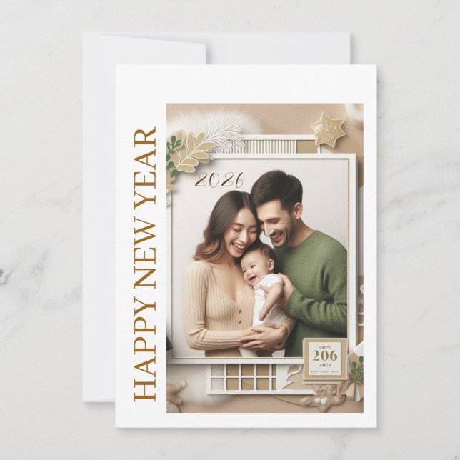 New Year Celebration Card | Couple Wishes Card Julkort (Framsida)