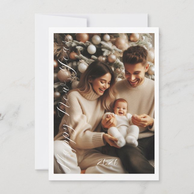 New Year Celebration Card | Family Card Julkort (Framsida)