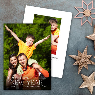 New Year Cheers Message 2 Photo Julkort