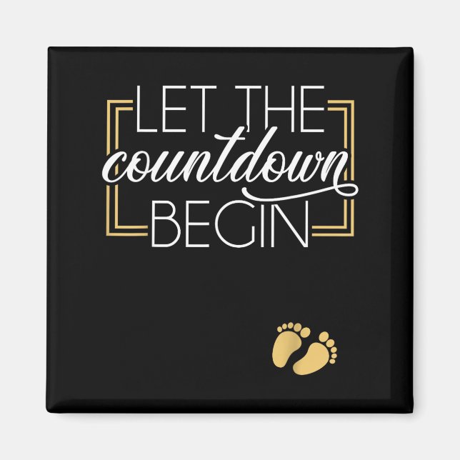 New Year Christmas Pregnancy Announcement Countdow Magnet (Framsidan)