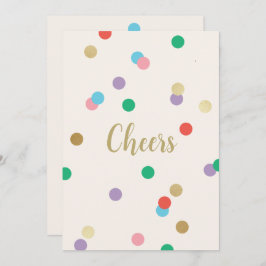 New Year Confetti Cream Greeting Card Inbjudningar