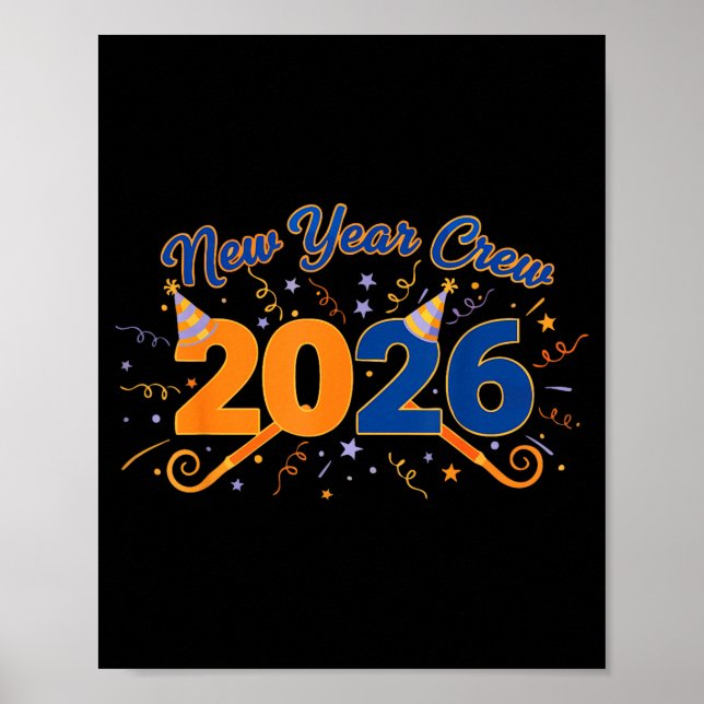 New Year Crew 2026 Fireworks Celebration  Poster (Framsidan)