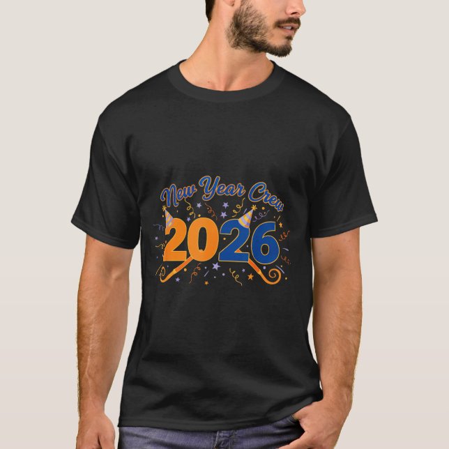 New Year Crew 2026 Fireworks Celebration  T Shirt (Framsida)