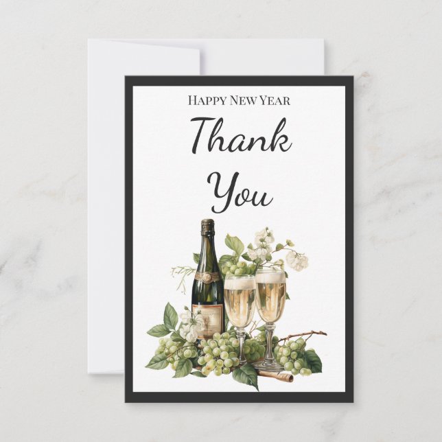 New Year Custom Thank You Card | 2026 Greeting Tack Kort (Framsida)