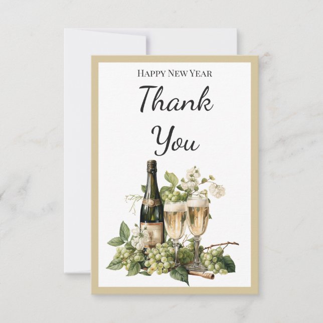 New Year Custom Thank You Card | 2026 Greeting Tack Kort (Framsida)