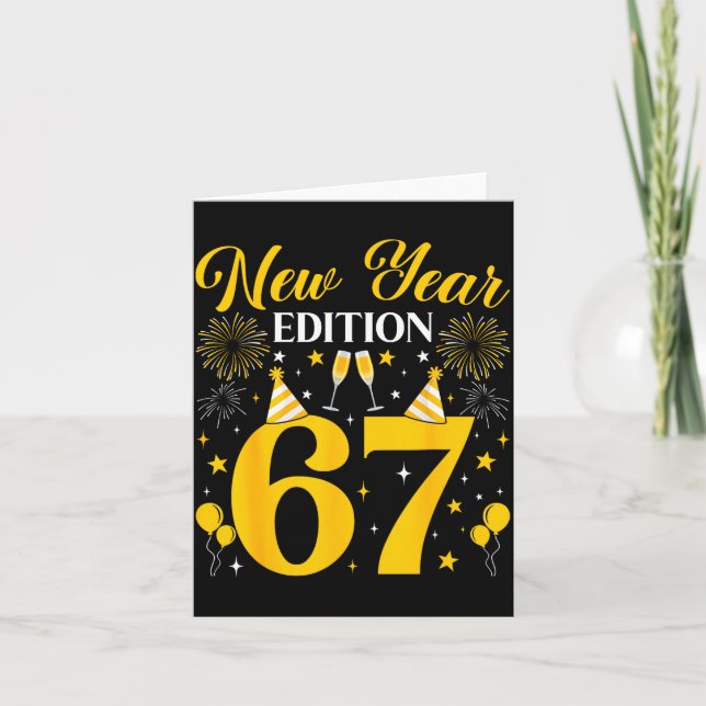 New Year Edition 67 Funny 6 7 Meme New Year 2026 T Kort (Framsida)