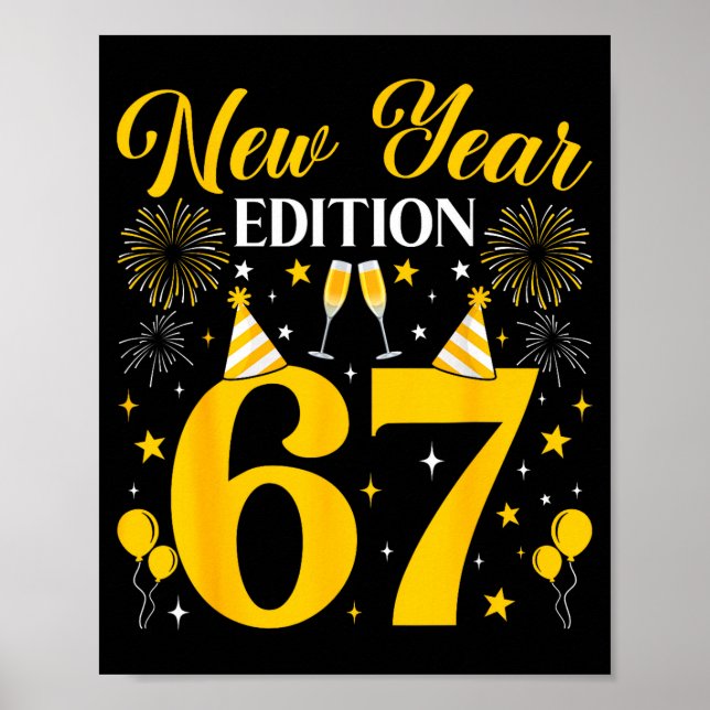 New Year Edition 67 Funny 6 7 Meme New Year 2026 T Poster (Framsidan)