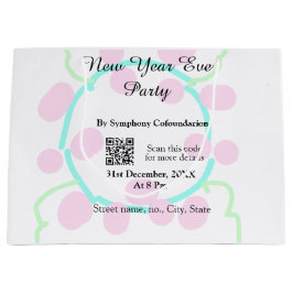 New year eve party scan QR RSVP name pink blue 