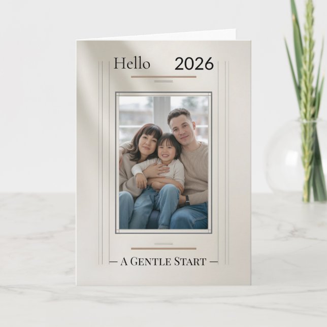 New Year Family Photo Card Kort (Framsida)