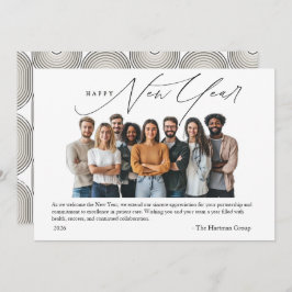 New Year Greetings Photo with Art Deco Greeting Inbjudningar
