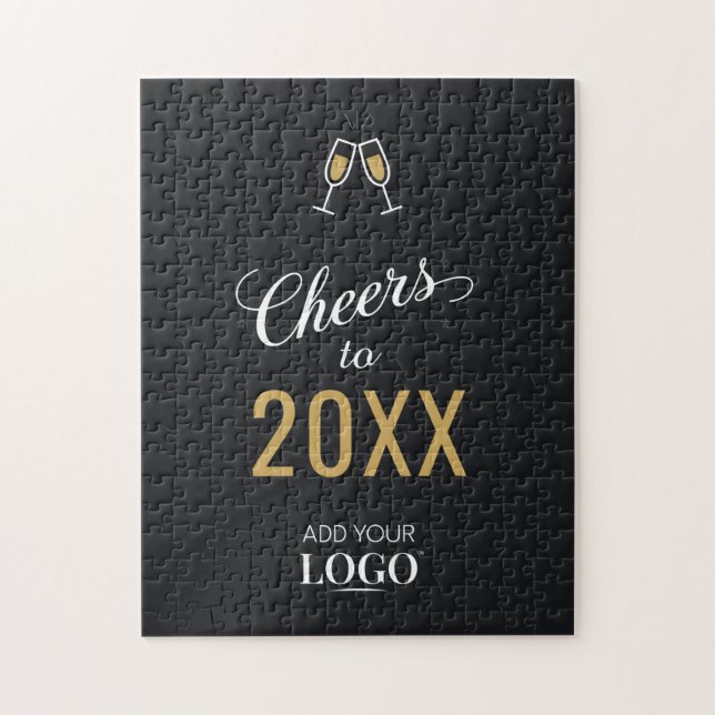 New Year Modern Business Logotyp Black Guld Keepsa Pussel (Vertikal)