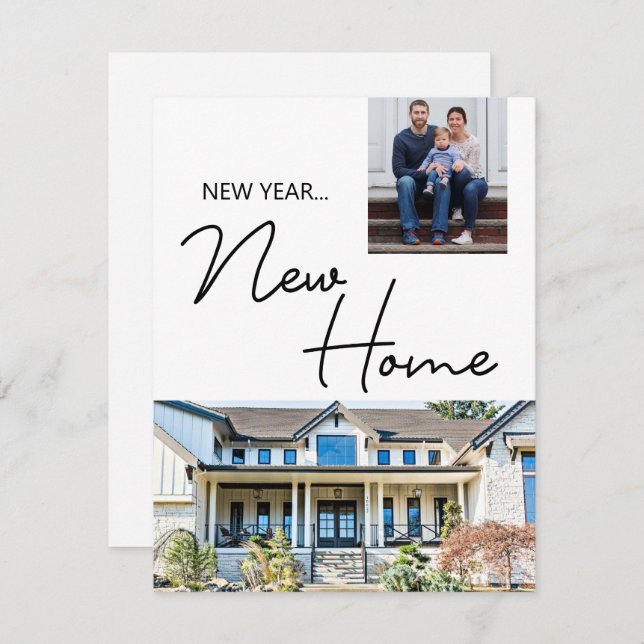 New Year New Home Moving Announcement photos Julkort (Fram/baksida)