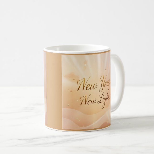 New Year, New Light” – Golden Dawn Sunrise Design Kaffemugg (Framsida höger)