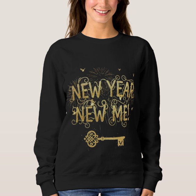 New Year New Me Golden Key T Shirt (Framsida)