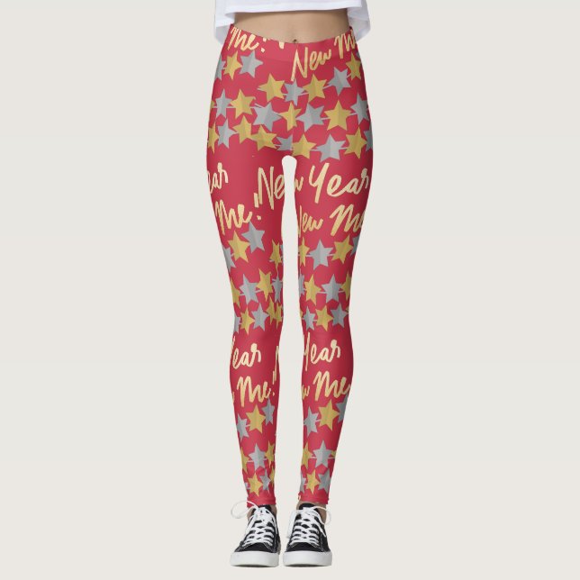 New Year New Me,Happy New Year 2025 Festive  Leggings (Framsida)