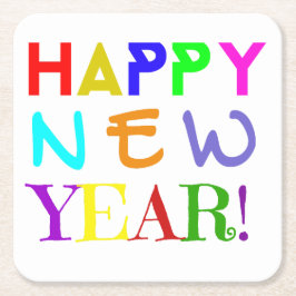 New Year Paper Coasters Set Underlägg Papper Kvadrat