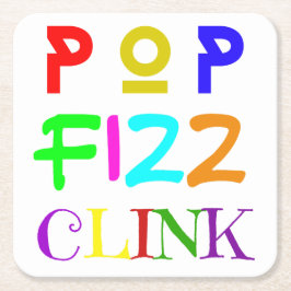 New Year Paper Coasters Set Underlägg Papper Kvadrat