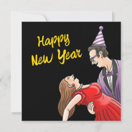 New Year Party Dancing Julkort