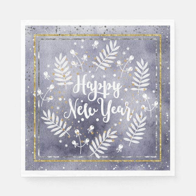 New Year Party Designer Napkin Pappersservett (Framsidan)