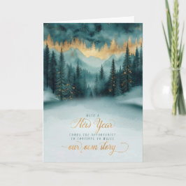 New Year Pine Forest Write Our Own Story Helgkort