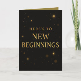 New Year Reflection Card – Black and Gold Design Kort