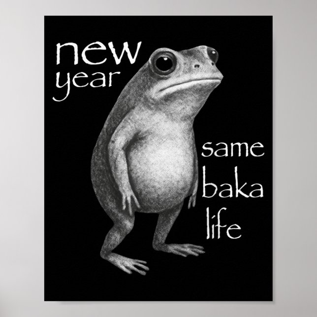 New Year Same Baka Life Funny Frog Joke  Poster (Framsidan)