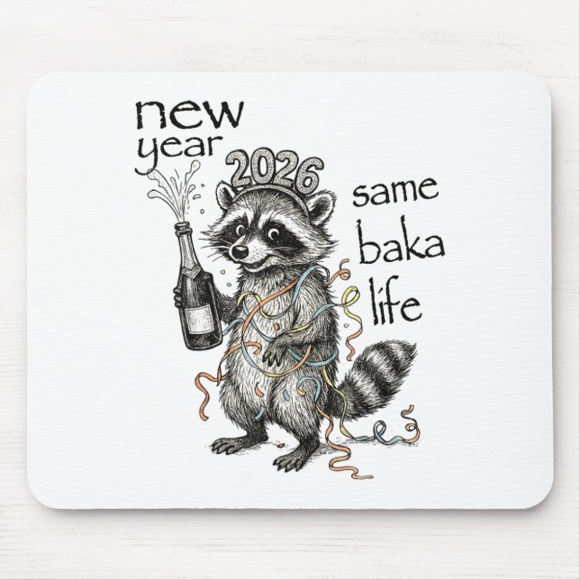 New Year Same Baka Life Funny Raccoon New Year's E Musmatta (Framsidan)
