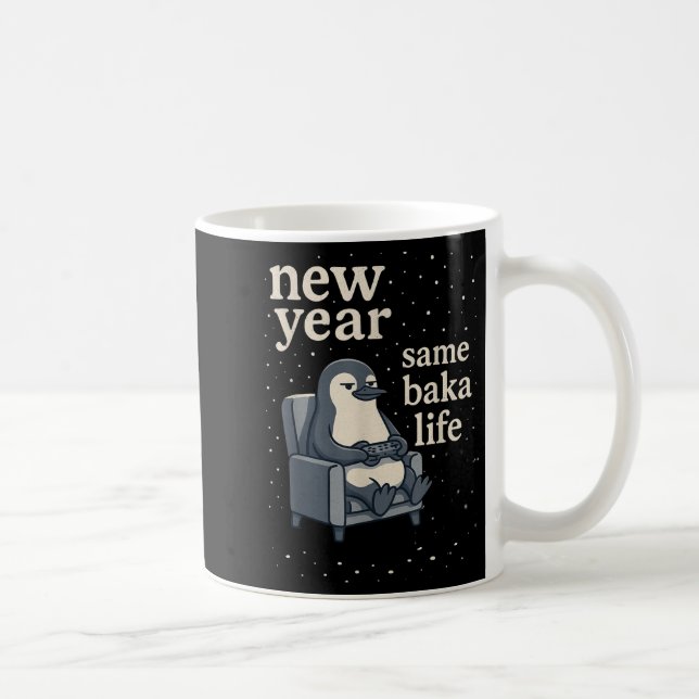 New Year Same Baka Life Penguin Joke Gaming Video  Kaffemugg (Höger)