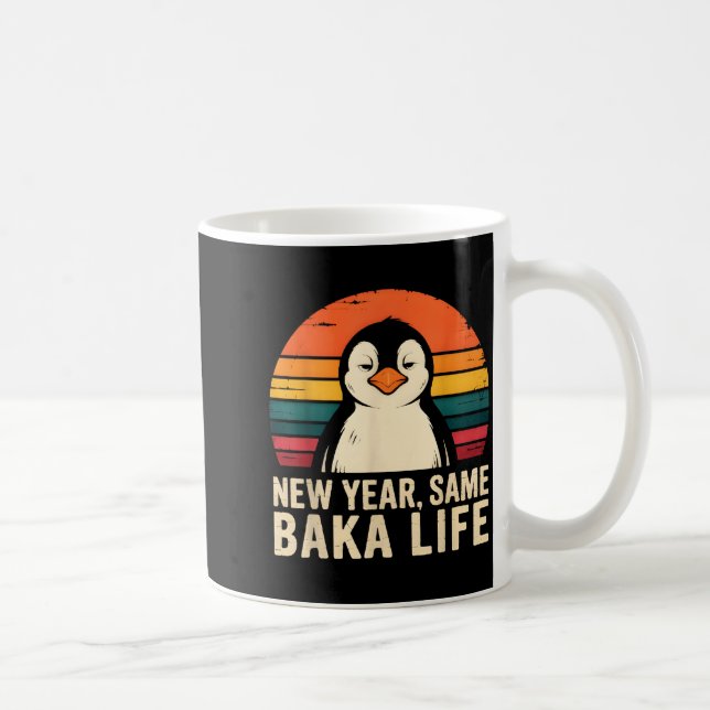 New Year Same Baka Life Penguin Joke  Kaffemugg (Höger)