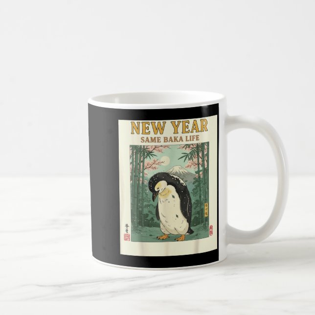 New Year Same Baka Life Penguin New Year 2026 Reso Kaffemugg (Höger)