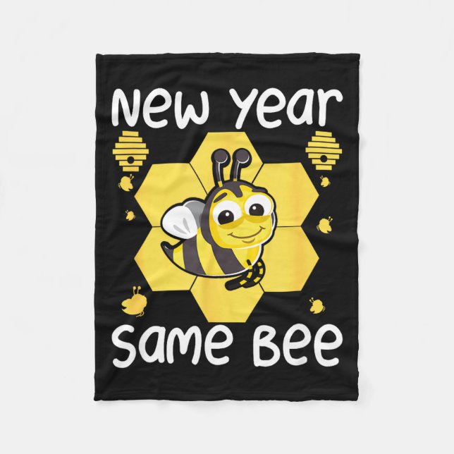 New Year Same Bee Meme Funny New Years Eve  Fleecefilt (Framsidan)