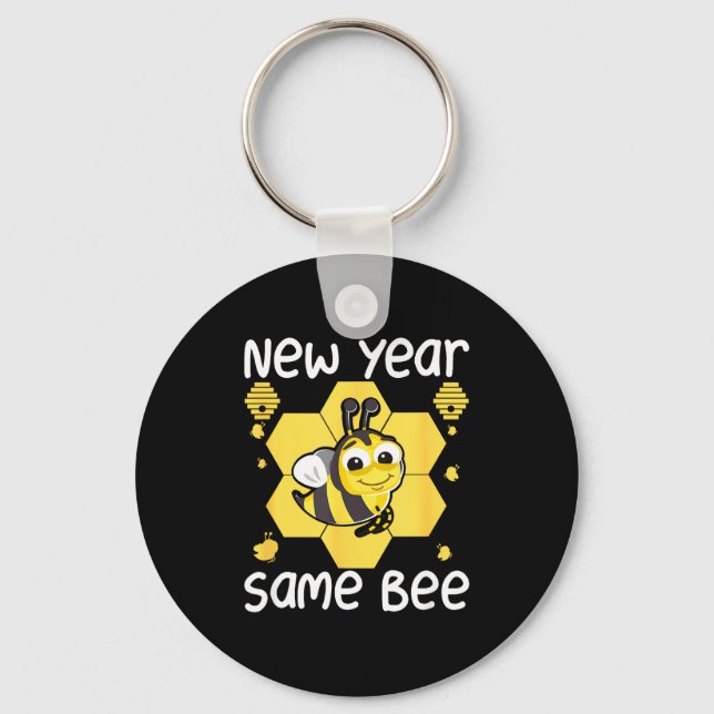 New Year Same Bee Meme Funny New Years Eve  Nyckelring (Framsida)