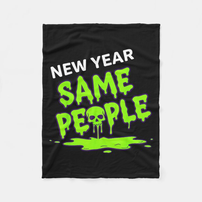 New Year Same People Funny Skull  Fleecefilt (Framsidan)