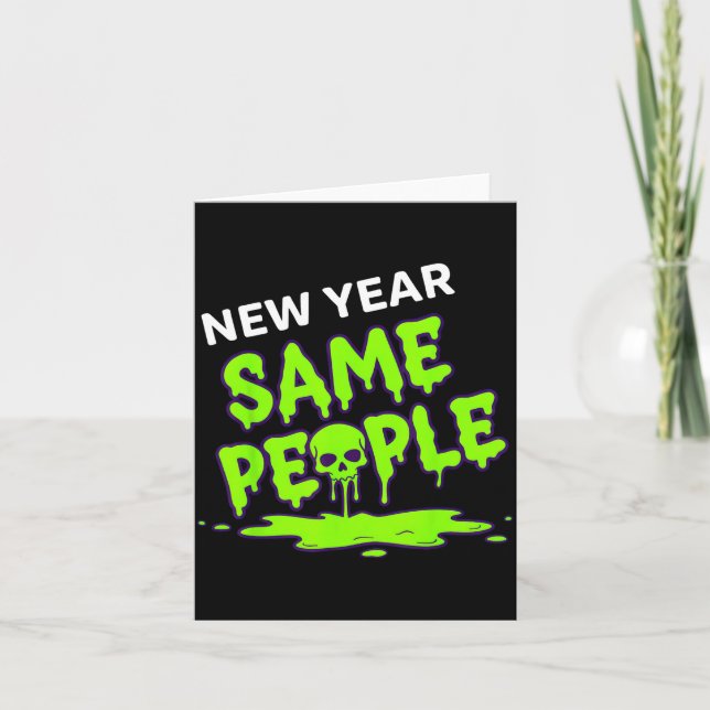 New Year Same People Funny Skull  Kort (Framsida)