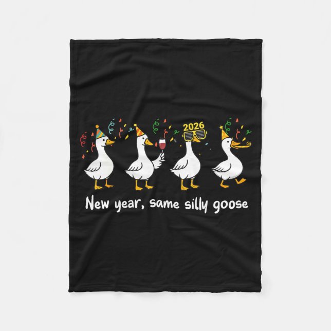 New Year Same Silly Goose Family Matching New Year Fleecefilt (Framsidan)