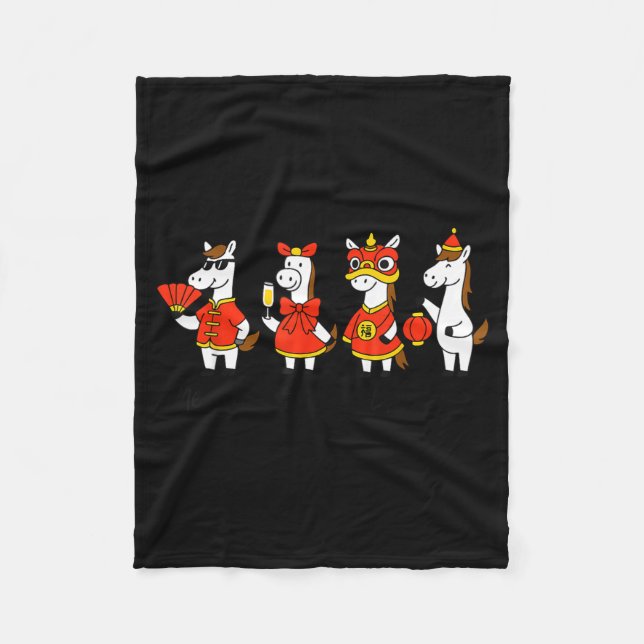 New Year Same Silly Horse Funny Chinese Lunar New  Fleecefilt (Framsidan)