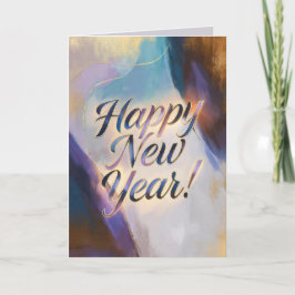 New Year Watercolor Contrasts Helgkort