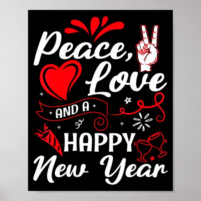New Year Wishes, Peace, Love, Happy New Year, New  Poster (Framsidan)