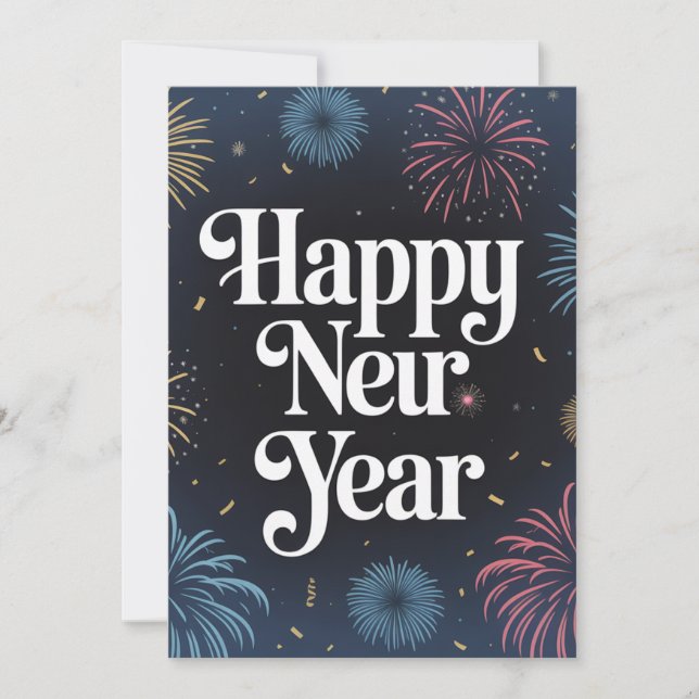 New Year Wishing Inbjudningar (Framsida)