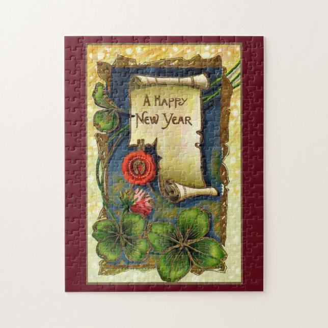 New Year With Clovers  Pussel (Vertikal)