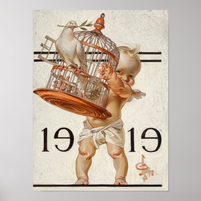 New Year's Baby, 1919 by J. C. Leyendecker Poster (Framsidan)