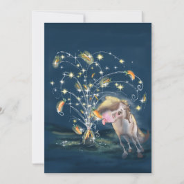 New Year's Card with a Horse and Carrot Firework Inbjudningar