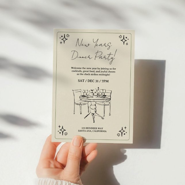 New Years Dinner Party Inbjudningar (Skapare uppladdad)