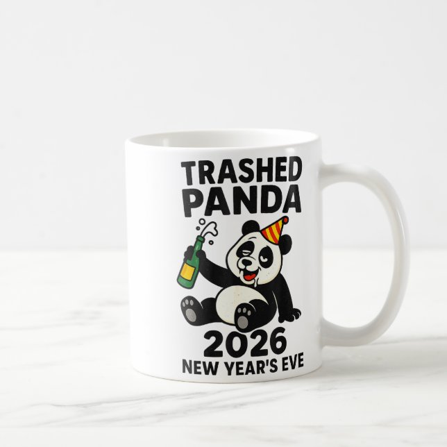 New Years Eve 2026 Trashed Panda Premium  Kaffemugg (Höger)