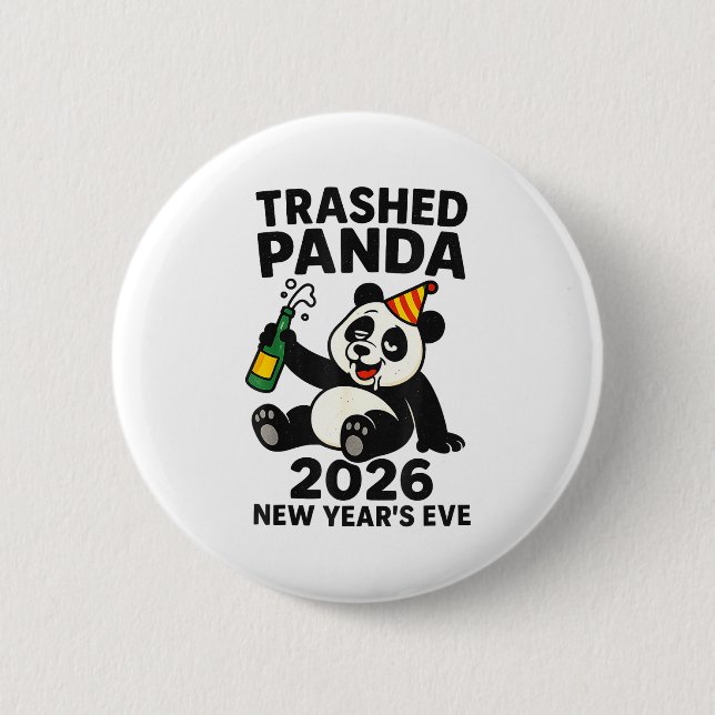 New Years Eve 2026 Trashed Panda Premium  Knapp (Framsida)
