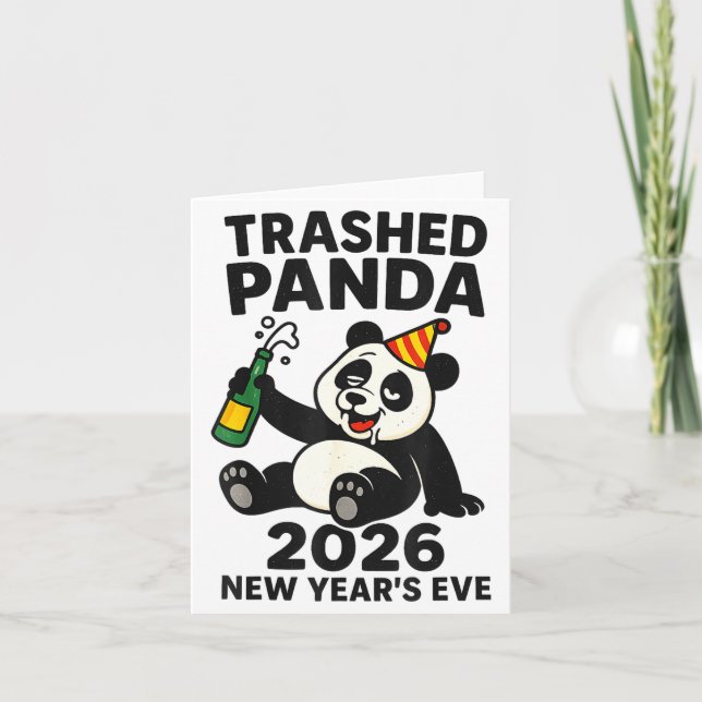 New Years Eve 2026 Trashed Panda Premium  Kort (Framsida)