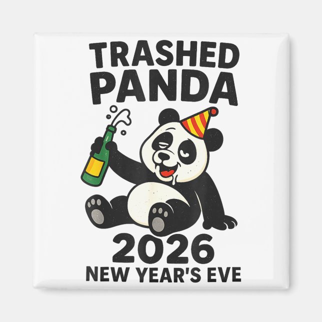 New Years Eve 2026 Trashed Panda Premium  Magnet (Framsidan)
