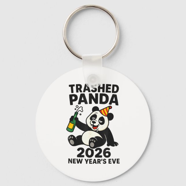 New Years Eve 2026 Trashed Panda Premium  Nyckelring (Framsida)