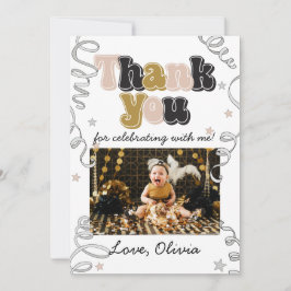 New Years Eve Birthdayt Thank You Photo Card Tack Kort